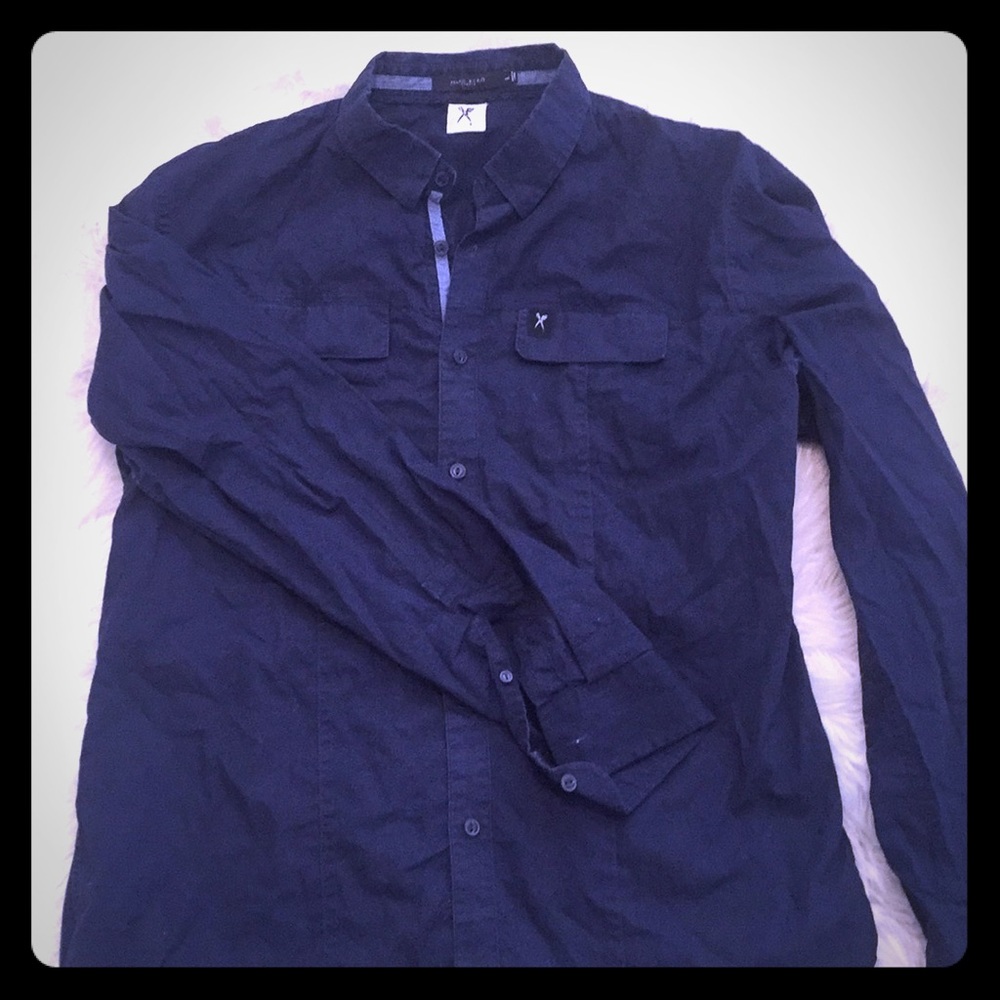 Marc Ecko Navy Blue Button Down